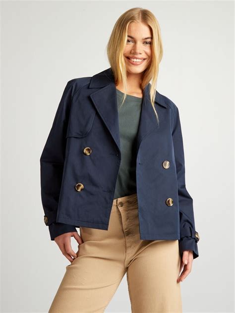 trenchcoat kort blauw